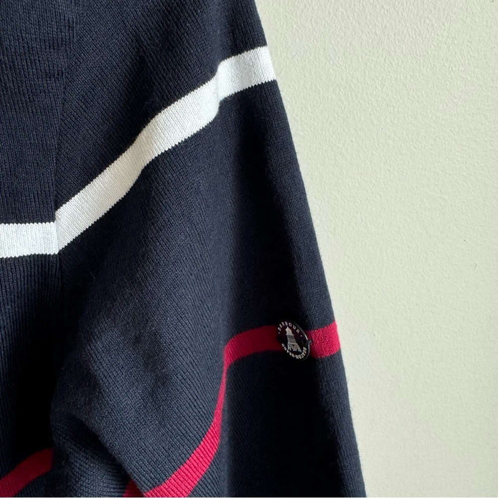 Barbour Oyster Striped Dress Blue Multi Size 6 Cotton - Picture 8 of 14